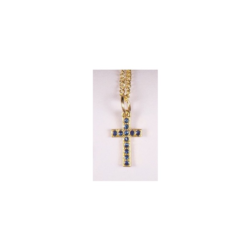 Cross pendant with Blue Stone. 15/87