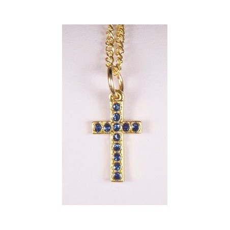 Cross pendant with Blue Stone. 15/87