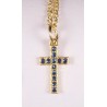 Cross pendant with Blue Stone. 15/87