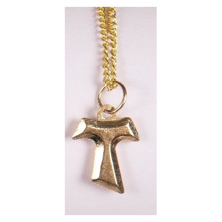 Gold plated Tau cross pendant. 228/87P