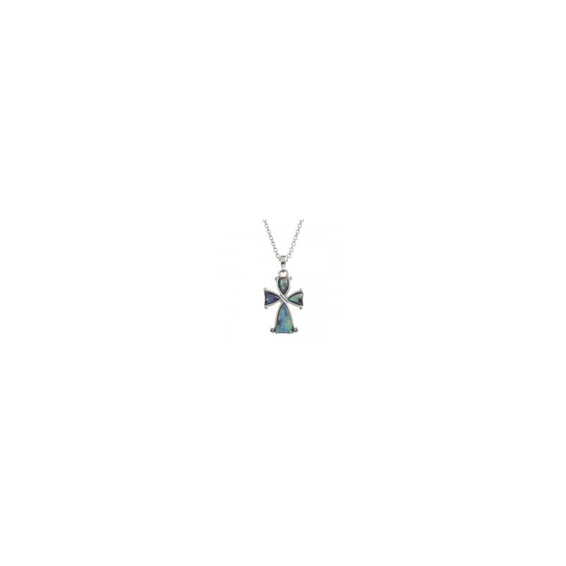 Blue Shell cross pendant. 15/280P.