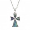Blue Shell cross pendant. 15/280P.
