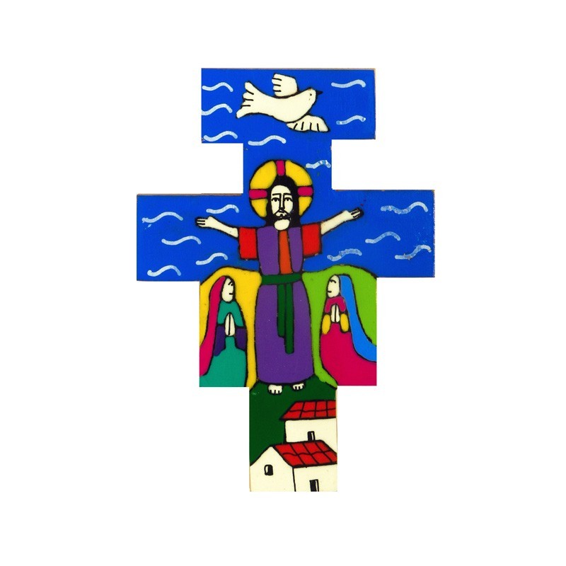10 cm Hand Painted Risen Christ Cross