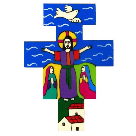 10 cm Hand Painted Risen Christ Cross