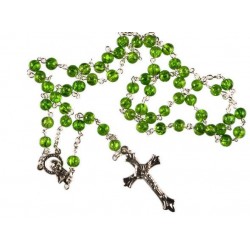 Boxed Green Glass Rosary....