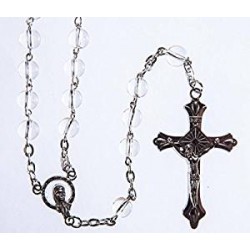 Boxed Clear Glass Rosary....