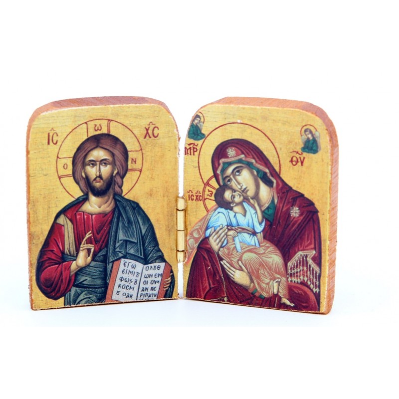 4/271.Small Diptych Icon of Our Lady and Christ.