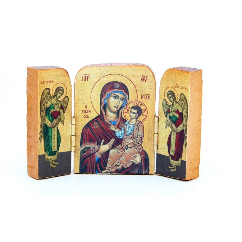 16/271.Medium Triptych Icon of Our Lady and Child.