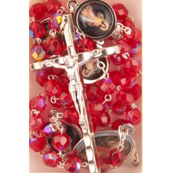 Garnet Red Divine Mercy of Jesus Rosary Beads.913/46.