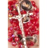 Garnet Red Divine Mercy of Jesus Rosary Beads.913/46.
