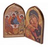 Our Lady and Holy Tinity Wooden Icon. Dyptych Icon