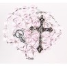 Boxed Pink Glass Rosary. 292/10.