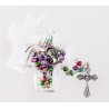 Multi Coloured Rosary in Cross Box. 462/3.
