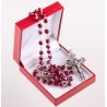 Garnet Red Crystal Glass Rosary Beads. 434/6.