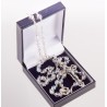 Glass Crystal Rosary Beads. With Miraculous Medal