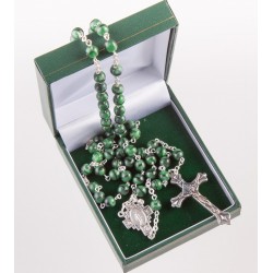 Green Glass Rosary Beads....