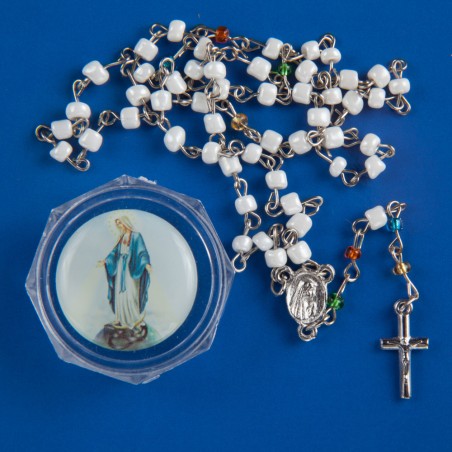 Mini Our Lady Immaculate Rosary Beads. 480/46