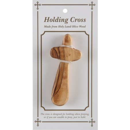 Olive Wood Holding Cross. 2/292.