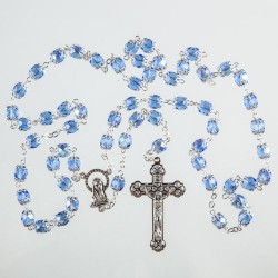 Blue Rosary Beads. Traditional Catholic Rosary Beads