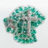 Green Glass 'Ladder' Rosary Beads. 497/3.