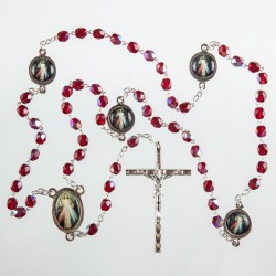 Garnet Red Divine Mercy of Jesus Rosary Beads.913/46.
