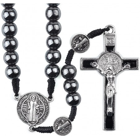 Black Cord St. Benedict Rosary.144/46.