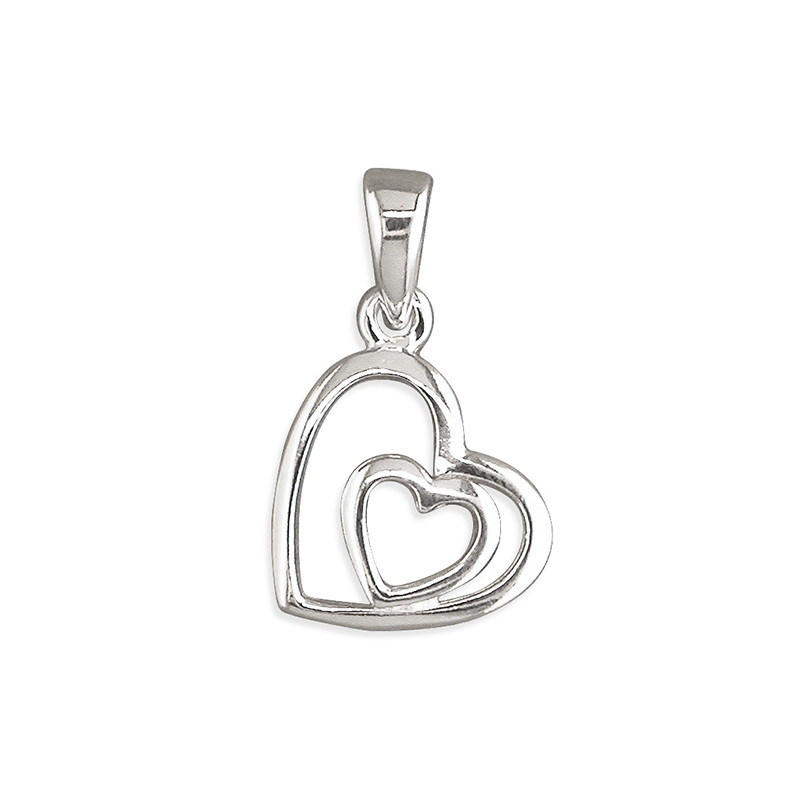 Sterling Silver Double Heart Necklet. 18/253.
