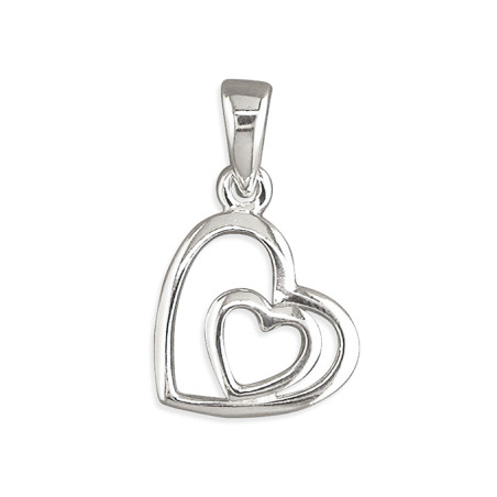 Sterling Silver Double Heart Necklet. 18/253.