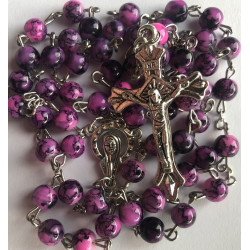 Boxed Purple Rosary. 383/10.