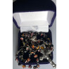 Multi coloured black glass Rosary. 361/3.