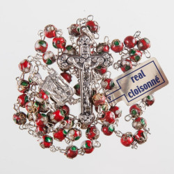 Red Cloisonne Rosary. 910/3