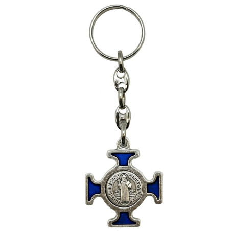 Blue St Benedict Medal Keyring. 89/7 Blue.