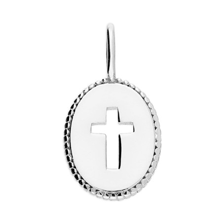 Sterling Silver Cross in Oval Medal. 11/253.