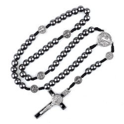 Black Cord St. Benedict Rosary.144/46.