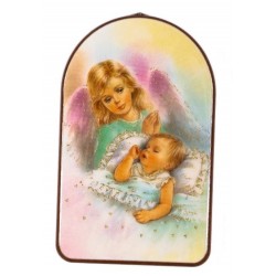 Guardian Angel and Baby Religious Wall Plaque
