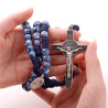 Large Blue Bead Rope St Benedict Rosary.146/11.