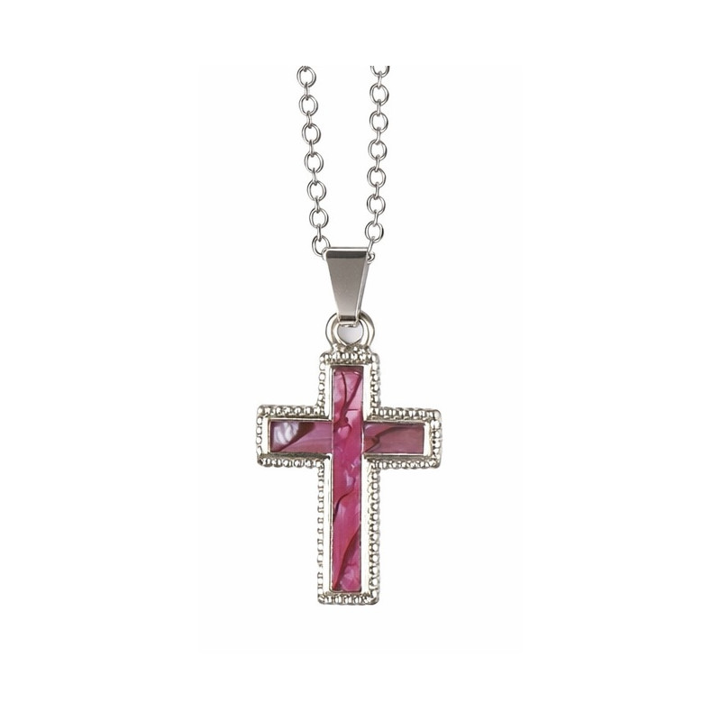 Pink shell cross pendant. 1/280P.