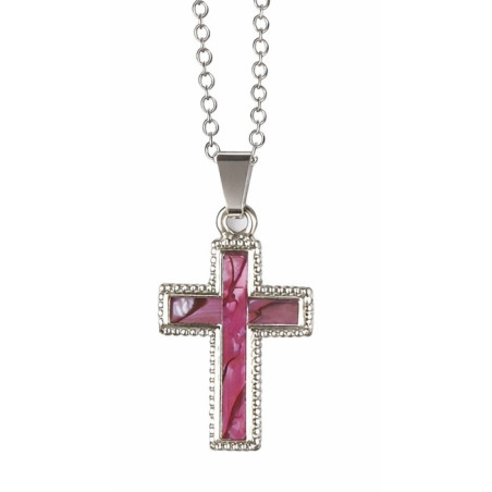 Pink shell cross pendant. 1/280P.