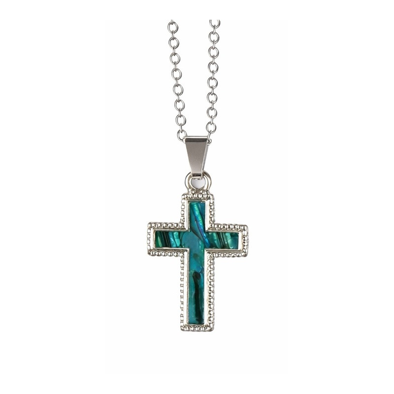 Blue shell cross pendant. 1/280P.