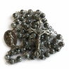 Boxed Grey Bead Rosary. 389/40.