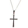 Sterling Silver Patterned Tipped Cross and Necklet . 27/195 .
