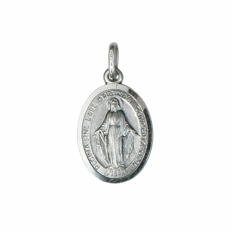 20mm Sterling Silver Miraculous Medal and Chain. 1095/8P.