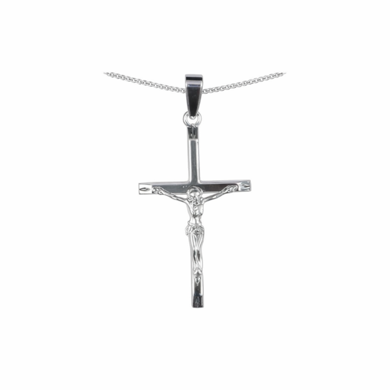 Sterling Silver Crucifix  and Necklet. 8/195.