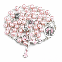 Pink Pearl Rosary. 421/11.