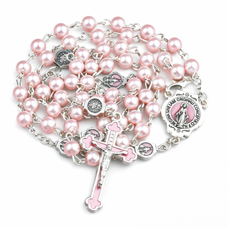 Pink Pearl Rosary. 421/11.