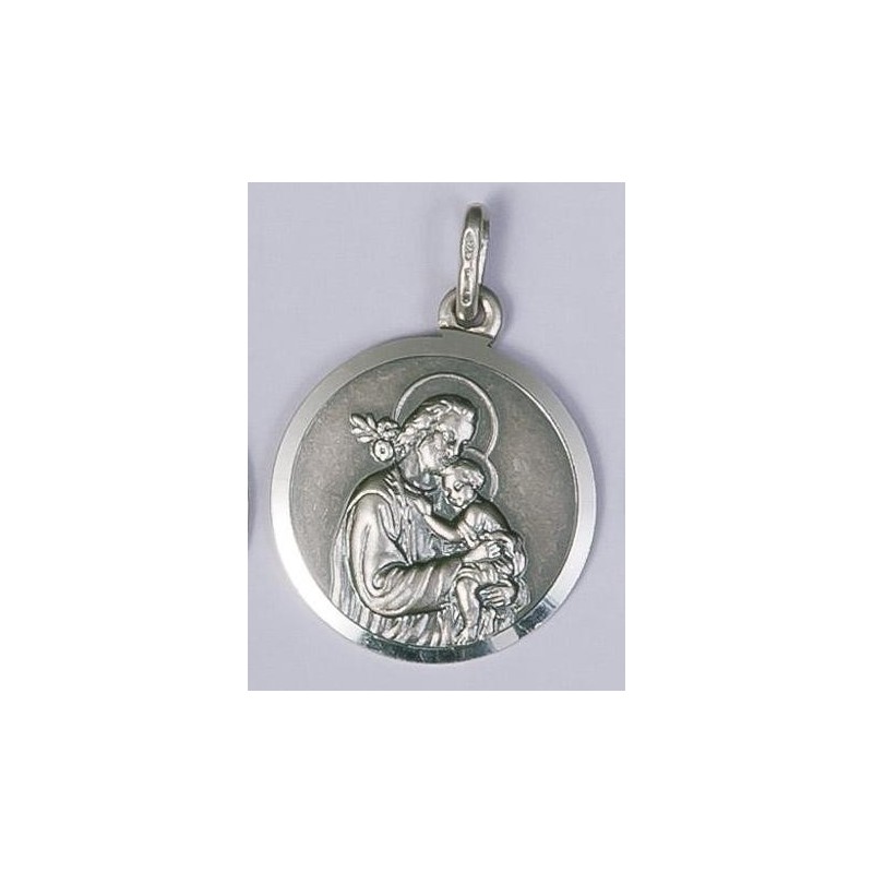 18mm Sterling Silver St Anthony Medal and Chain