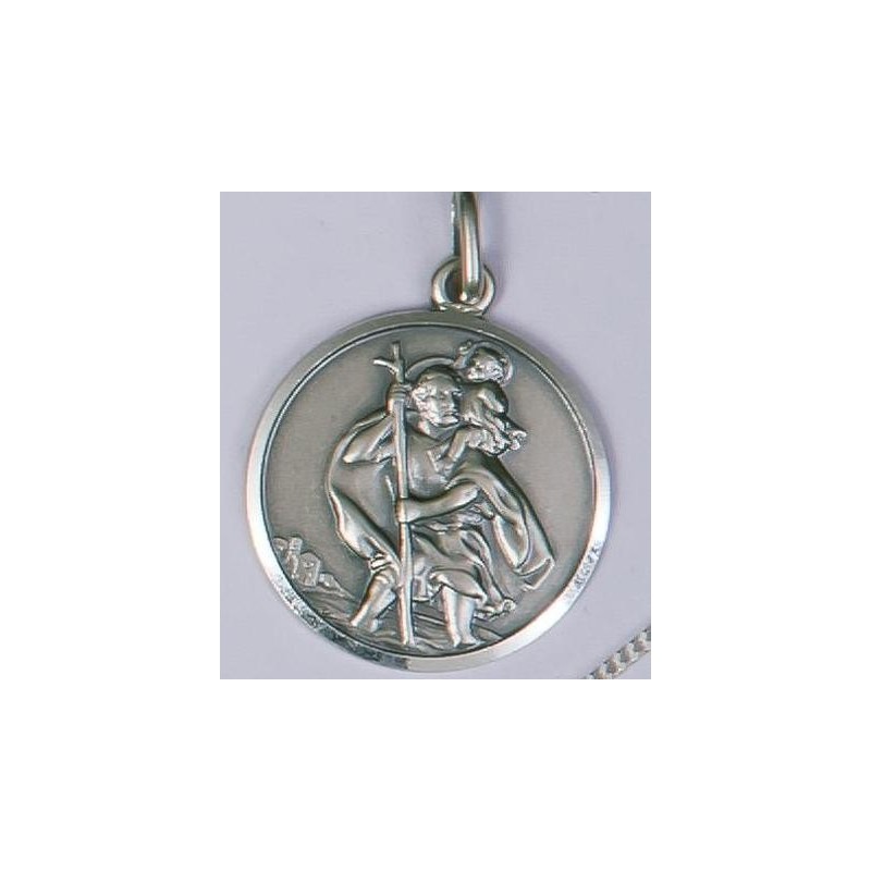 18mm Sterling Silver St Christopher Medal 