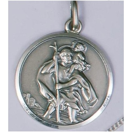 18mm Sterling Silver St Christopher Medal 