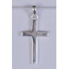 22mm Sterling Silver Patterned Tipped Cross and Necklet 