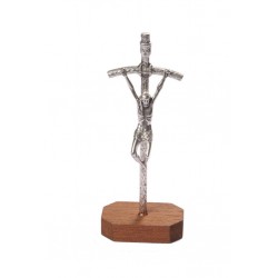 15cm Metal Crucifix on wood base